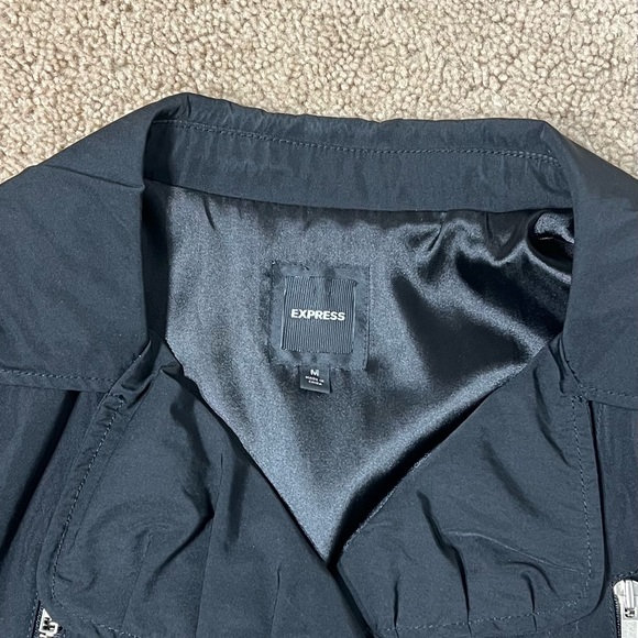 Express Cropped Moto Belted Jacket - black, M - Picture 3 of 7